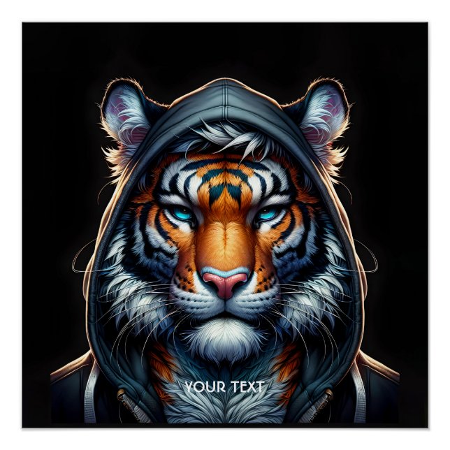 Pôster Fantasy Cute Tiger Hood Eyes (Frente)