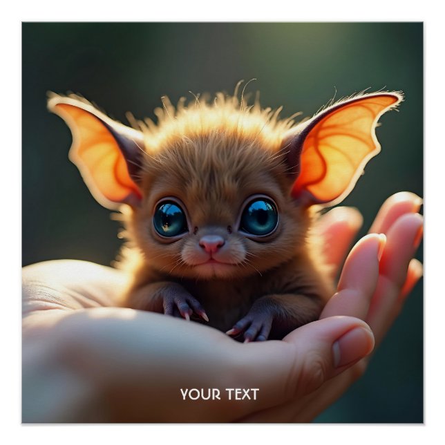 Pôster Fantasy Cute Tiny Bat Hand (Frente)