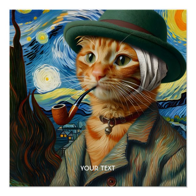 Pôster Fantasy Cute Van Gogh Hat (Frente)