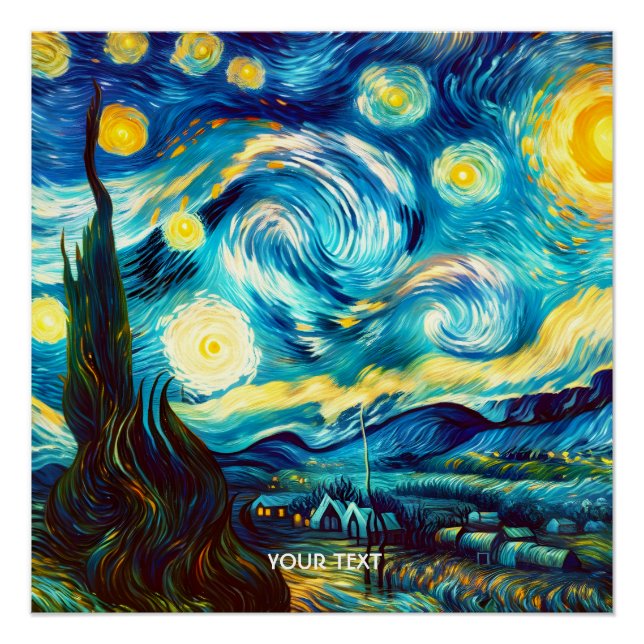 Pôster Fantasy Cute Van Gogh Inspirou (Frente)