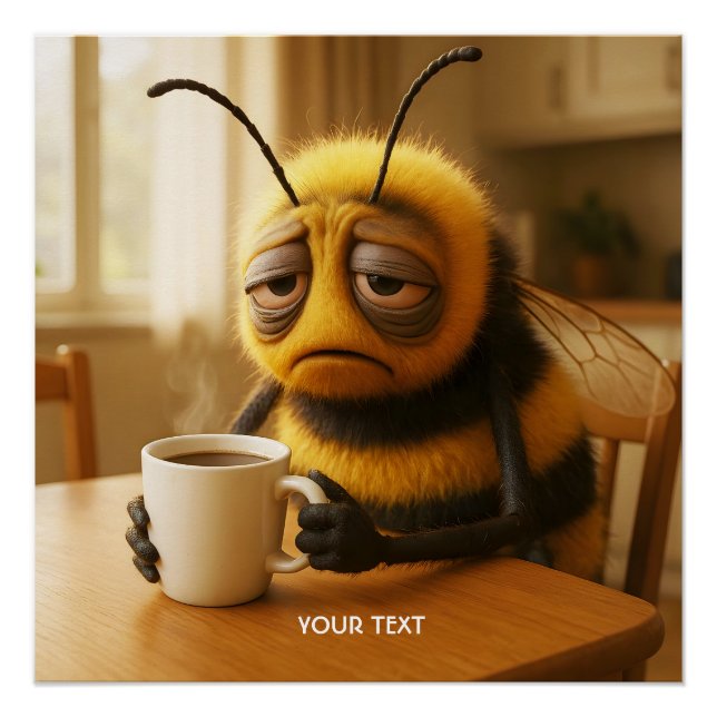 Pôster Fantasy Cute Very Tired Bee (Frente)