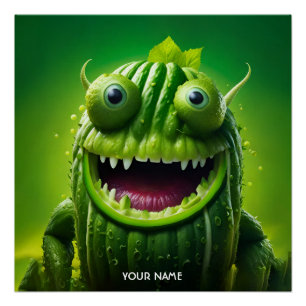 Pôster Fantasy Cute Vivid Cucumber Engraçado Criatura