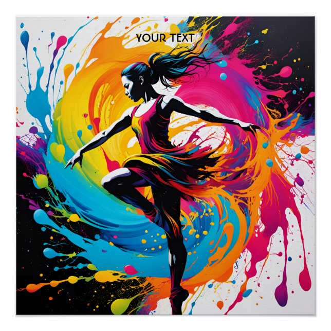 Pôster Fantasy Cute Vivid Dancer Splatter Painting (Frente)