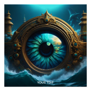 Pôster Fantasy Cute Vivid Eye Ocean Storm