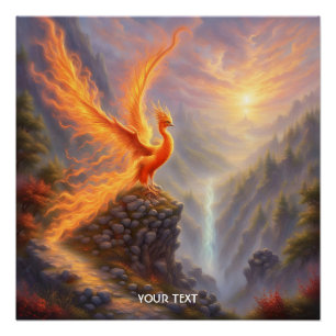 Pôster Fantasy Cute Vivid Lake Phoenix Fire
