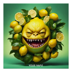 Pôster Fantasy Cute Vivid Lemon Engraçado