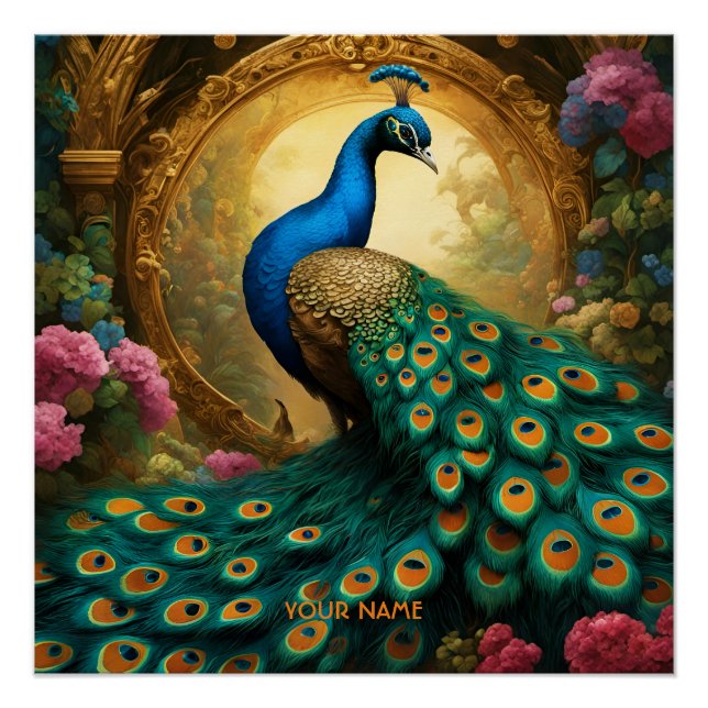 Pôster Fantasy Cute Vivid Romantic Peacock Retrait (Frente)