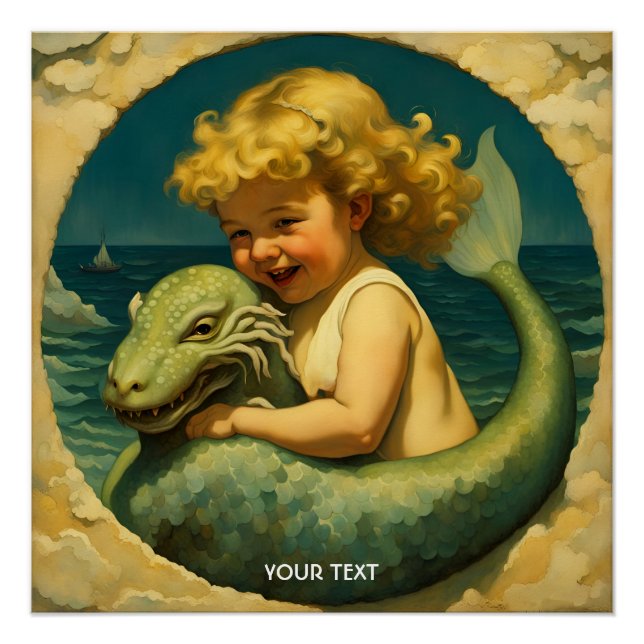 Pôster Fantasy Cute Vivid Sea Boy Pet (Frente)