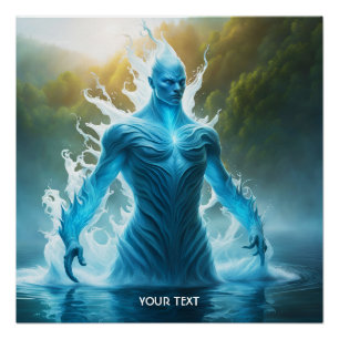 Pôster Fantasy Cute Vivid Water Elemental Lake