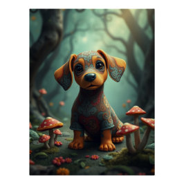 Pôster Fantasy Dachshund Puppy Art