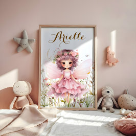 Poster Fantasy Fairy Wildflower Pastel