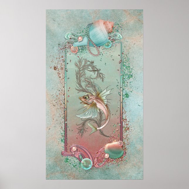 Poster Fantasy Fish Art Nouveau (Frente)