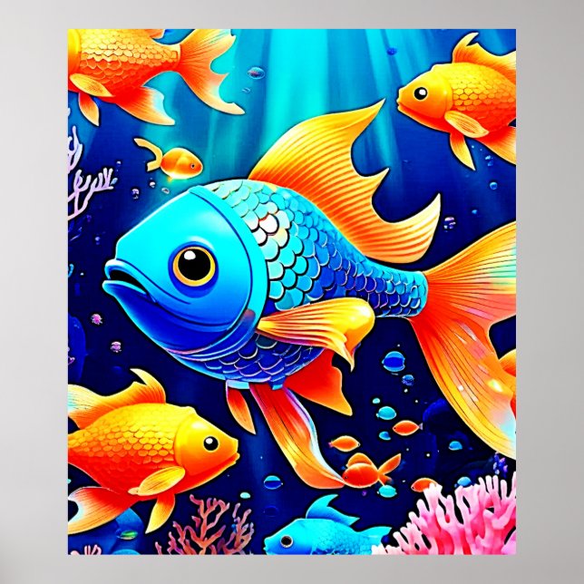Poster Fantasy Fish Natação (Frente)