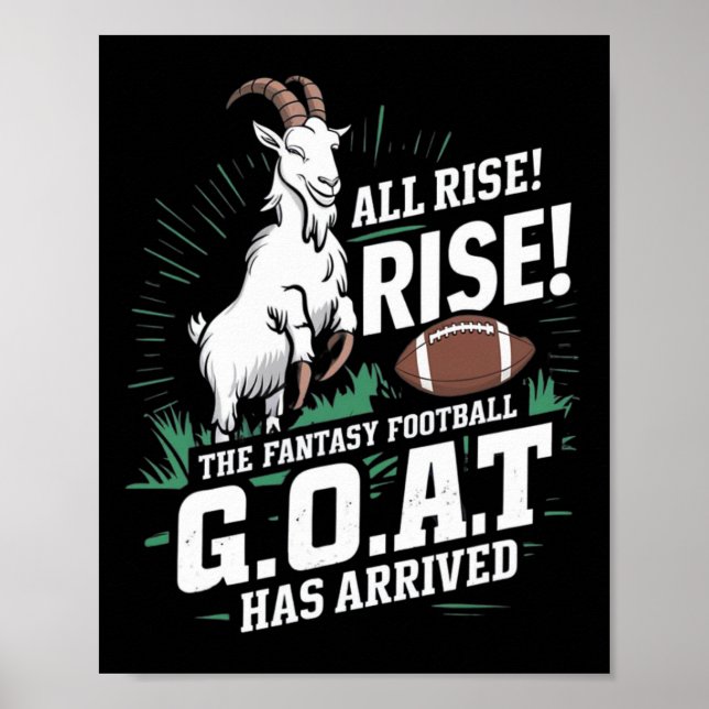 Poster Fantasy Football Goat Shirt League Champion Champ  (Frente)