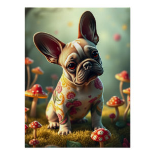 Pôster Fantasy French Bulldog Puppy Art