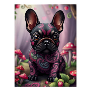 Pôster Fantasy French Bulldog Puppy Art