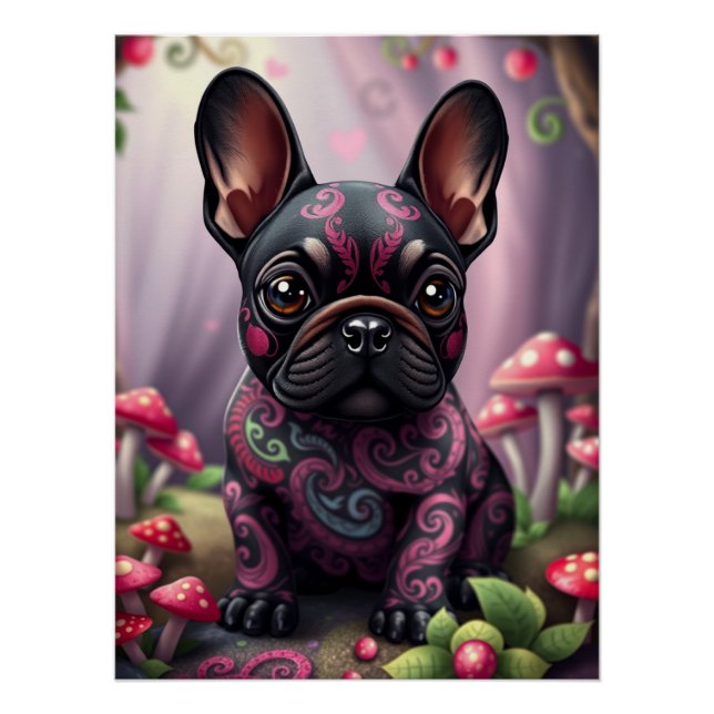 Pôster Fantasy French Bulldog Puppy Art (Frente)