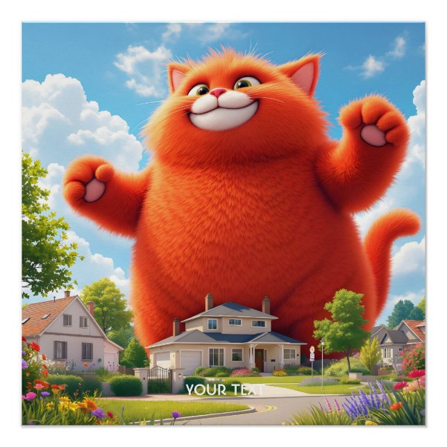 Pôster Fantasy - Grande Gato Laranja (Frente)