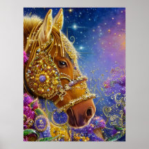 Fantasy Horse com Gemstones e Joias