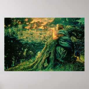Poster "Fantasy in Twilight" por Edward Robert Hughes