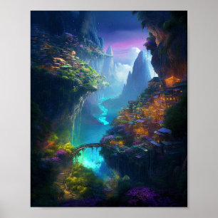 Poster Fantasy Landscape Colorir Surreal