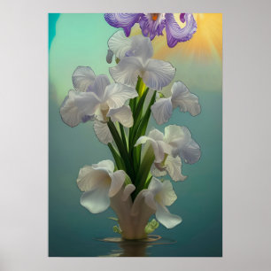 Poster Fantasy Large White Iris