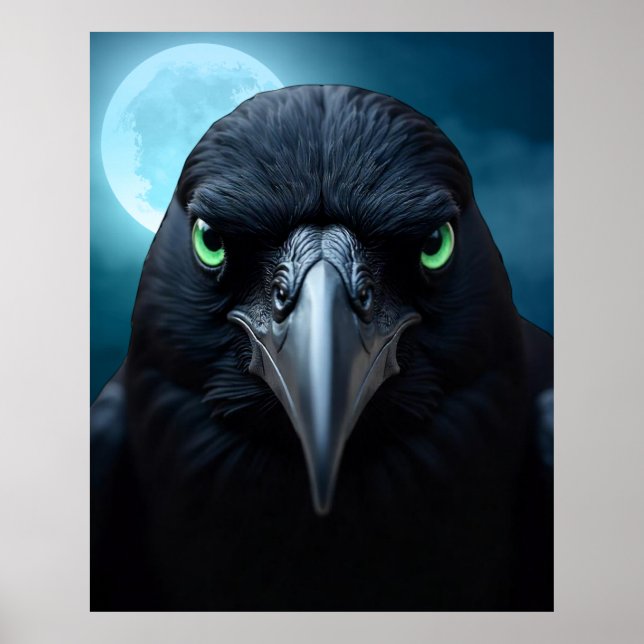 Poster Fantasy Moonlight Corvid Raven (Frente)