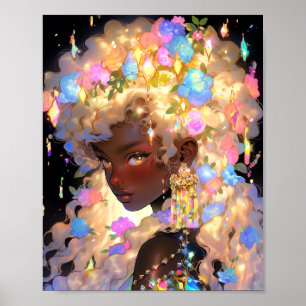 Poster Fantasy Mulher Afro-Americana Art