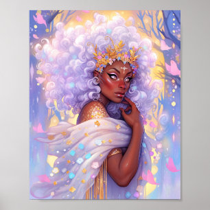 Poster Fantasy Mulher Afro-Americana Art
