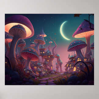 Poster Fantasy Mushroom