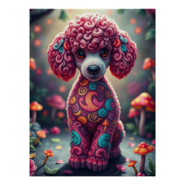Pôster Fantasy Poodle Puppy Art