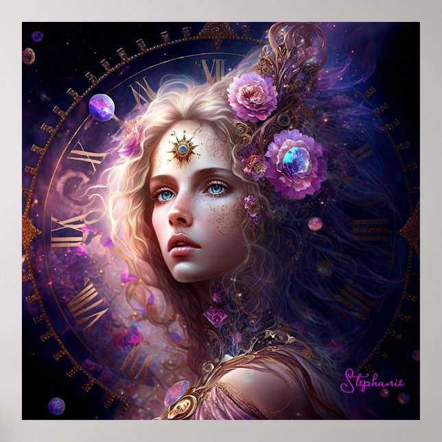Poster Fantasy Princess Purple Flowers (Frente)