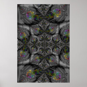 Poster Fantasy Rainbow Fractal Art