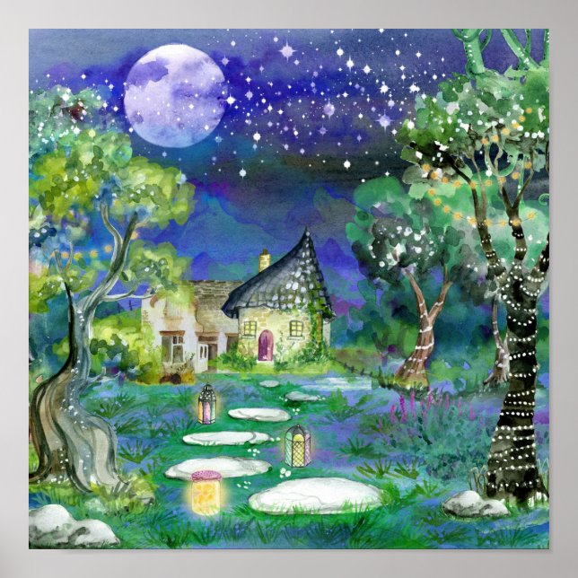 Poster Fantasy Storybook Fairyland - Imagem de Paisagem (Frente)