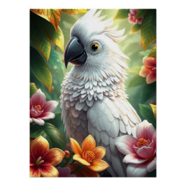 Pôster Fantasy White Parrot