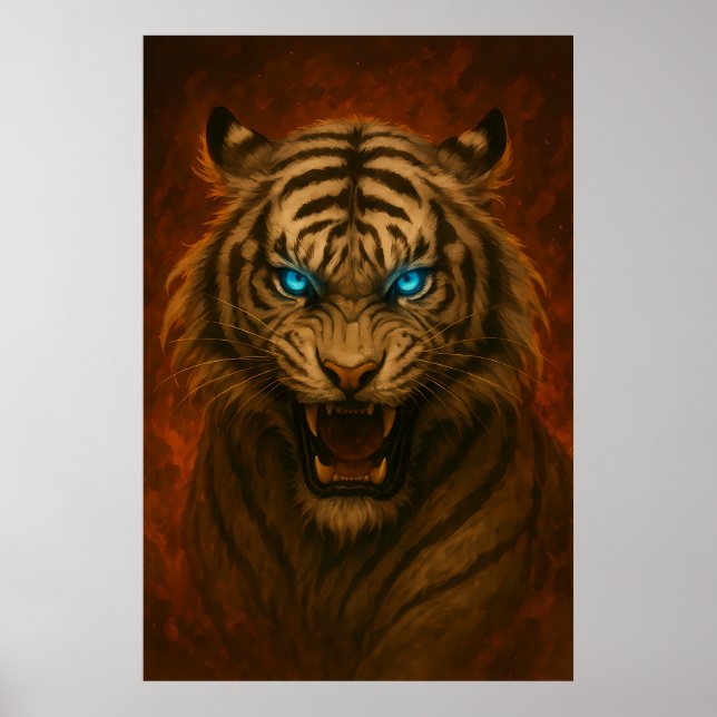 Poster Fantasy White Tiger – Mystic Aura Series (Frente)