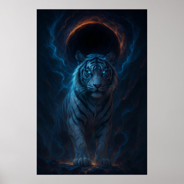 Poster Fantasy White Tiger – Mystic Aura Series (Frente)