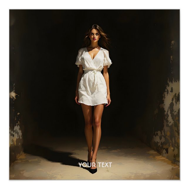 Pôster Fantasy White Vress Girl (Frente)