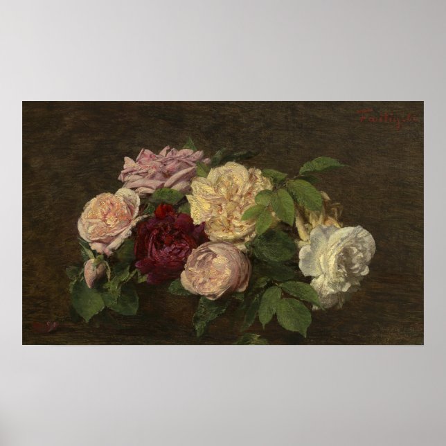 Poster Fantin-Latour - Rosas De Nice Na Mesa A (Frente)