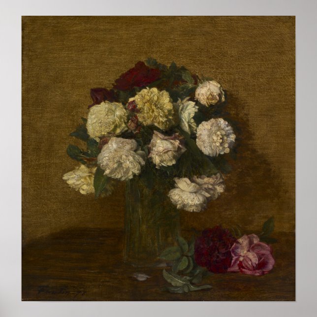 Poster Fantin-Latour - Rosas Em Um Vaso (Frente)