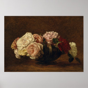 Poster Fantin-Latour - Rosas Em Uma Bolsa