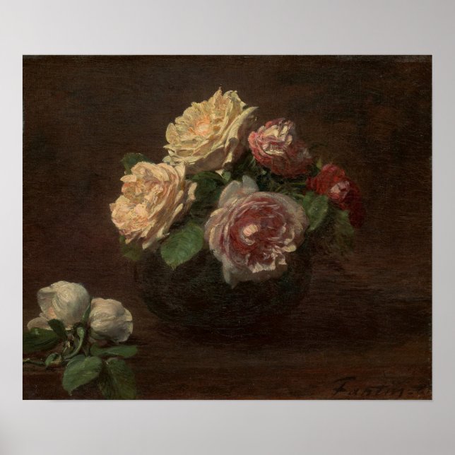Poster Fantin-Latour - Rosas Em Uma Bolsa (Frente)