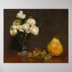 Poster Fantin-Latour - Vida Estática Com Rosas E Frutas