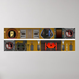 Poster Far Space Station Promenade Diorama background