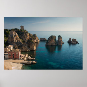 Poster Faraglioni e Tonnara em Scopello, Sicília