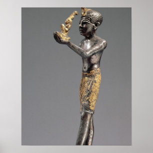 Pôster Faraó que faz um oferecimento antes da deusa Maat