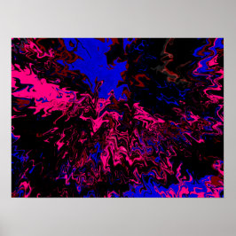 Poster Farbexplosion Blau-Rot