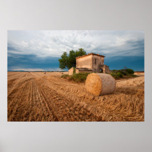 Poster Fardo de feno no campo da Provença