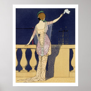 Pôster Farewell at Night, design for an evening dress by