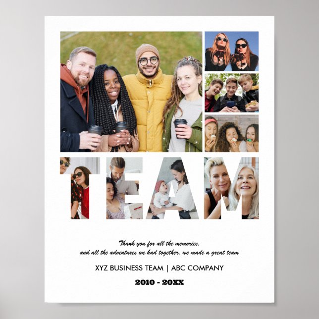 Poster Farewell Party de Colagem de Fotos da Equipe (Frente)